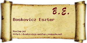 Boskovicz Eszter névjegykártya